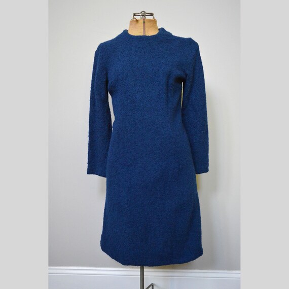 navy blue wool dress