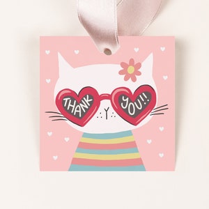 50pcs Cat Thank You Tags, Kitty Gift Tag With String For...