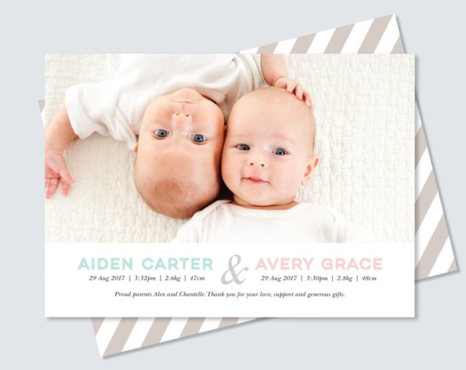 birth announcements twin birth announcements photo cards