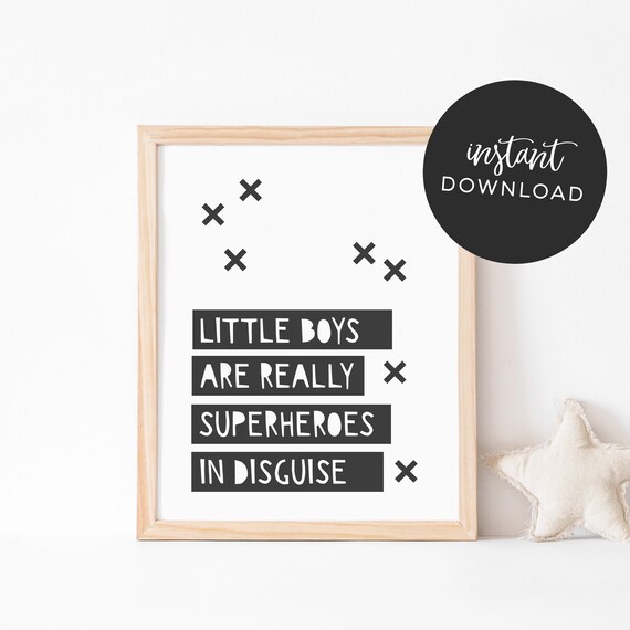Printable Children's room Superhero art print // Little | Etsy