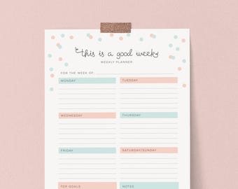 Cute Weekly downloadable Planner pages in A4 and US Letter // Instant download // weekly organiser/organizer pages for you to print!