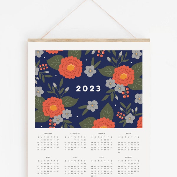 Floral Wall Calendar Etsy