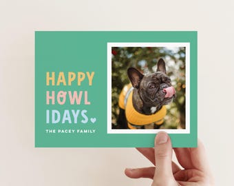 Carte de Noël avec photo de chien : carte de vœux modifiable pour animal de compagnie (numérique)