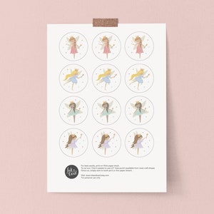 Fairy Princess Cupcake Toppers, Downloadable Fairy Cake Toppers, Round ...