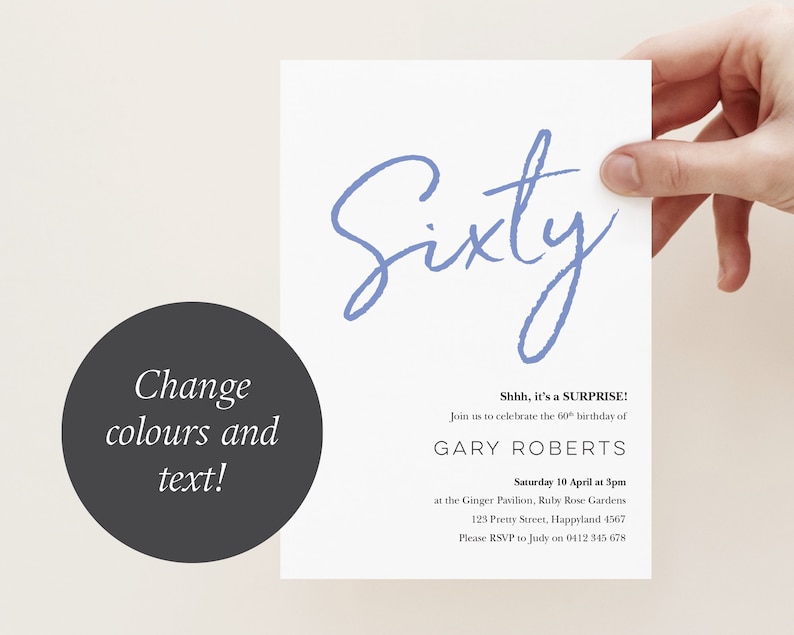 Editable 80th Birthday Invitation With Photo's Modern - Etsy