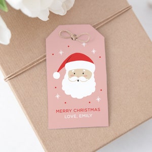 Sjabloon digitale kerstman cadeaukaartje, gepersonaliseerde kerstkaartjes voor kinderen, retro kerstcadeaukaartjes, leuke kerstcadeaukaartjes, kleurrijke kerstkaartjes