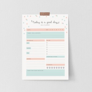 Daily Planner Printable, A4 & US Letter (Instant Download) Today Is A Good Day image 2