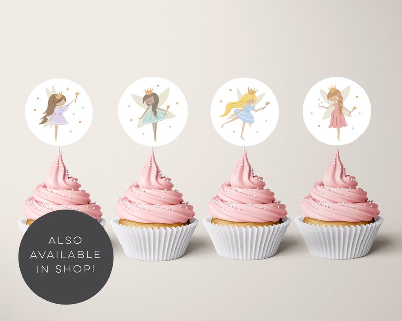 Fairy Princess Favour Tags, Fairy Thank You Tags, Editable Fairy Gift Tags, Fairy Party Printables, Favour Tag Template, Fairy Princess 123 image 9