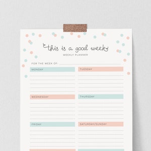 Cute Weekly downloadable Planner pages in A4 and US Letter // Instant download // weekly organiser/organizer pages for you to print!
