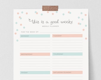Cute Weekly downloadable Planner pages in A4 and US Letter // Instant download // weekly organiser/organizer pages for you to print!