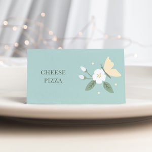 Editable Butterfly Place Cards, Garden Party Place Card Template, Floral Digital Food Tents, Floral Place Cards, Flutter On Over 293