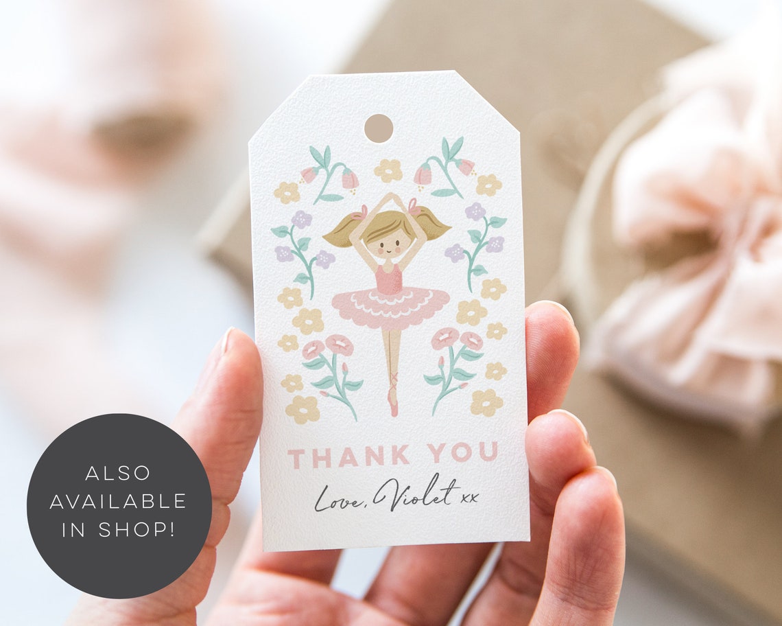 Editable Ballerina Thank You Card, Ballet Party Thank You, Dance Party ...
