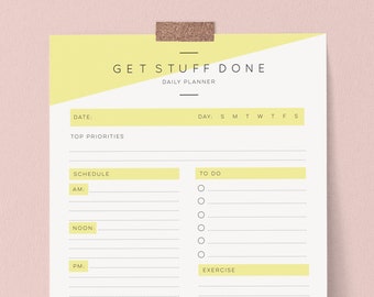 Stylish Printable Planner in A4 and US Letter // printable daily planner pages download // Daily Organizer for you to Print again and again!
