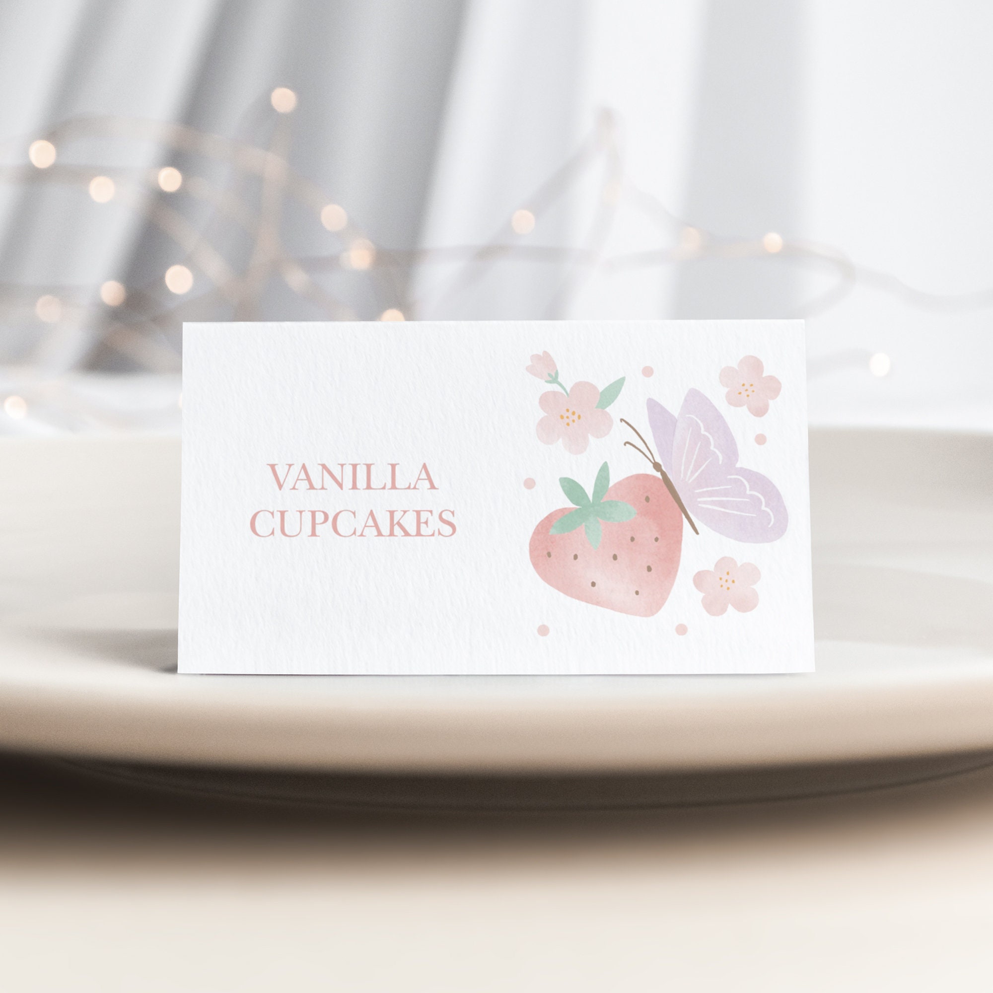 Decorazioni Festa Fragola - 4 Striscioni Con 36 Biglietti, Per Baby Shower E Compleanni A Tema Frutta - Foto 4