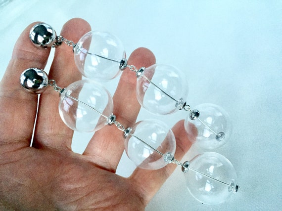 Vintage 80s Extra Long Triple Glass Bubbles and S… - image 7