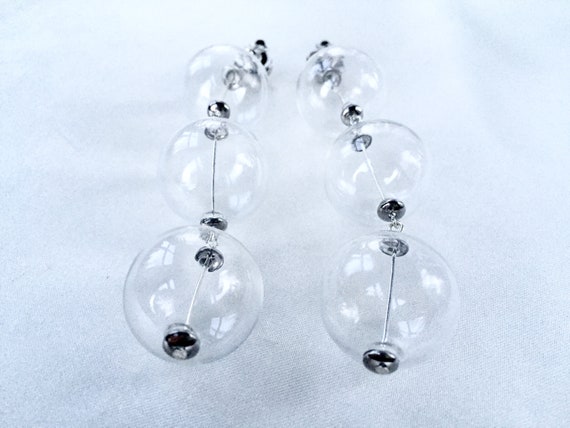 Vintage 80s Extra Long Triple Glass Bubbles and S… - image 8