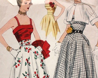 Simplicity 3265 Full Skirt, Cummerbund, and Bolero 1950s Sewing Pattern