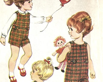 McCall's 8930 1960s Toddler Playsuit, Coveralls, and Blouse Pattern Size 2