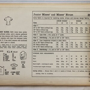 Simplicity 2147 Short or Long Sleeved 1950s Blouse Pattern image 3