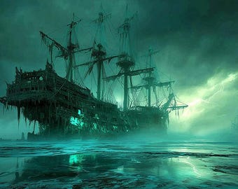 Aquarium Background /  Spooky GHOST Ship