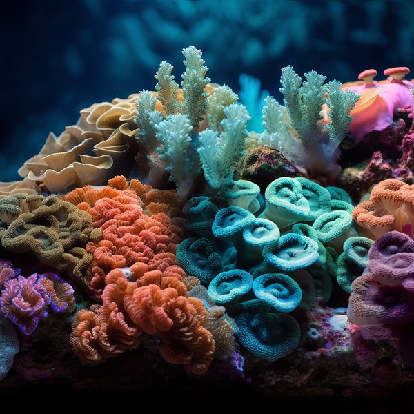 Récif coloré en haute définition / fond d'aquarium
