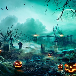 Aquarium / Terrarium Background / Halloween - Spooky - Cemetary - Graveyard