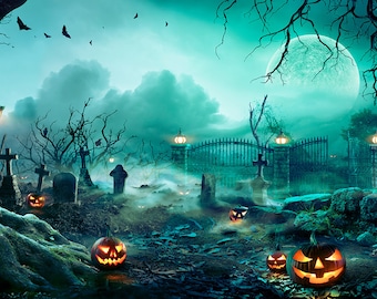Aquarium / Terrarium Background / Halloween - Spooky - Cemetary - Graveyard