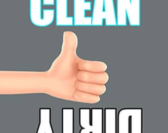 Clean/Dirty Thumbs Up/ Down Dishwasher Magnet - Durable, Waterproof & Laminated