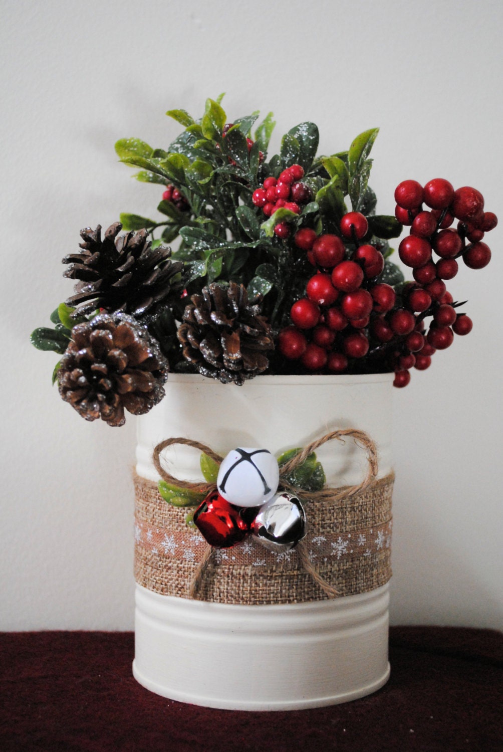 Christmas Cans Tin Cans Christmas Decor Christmas Cans Etsy