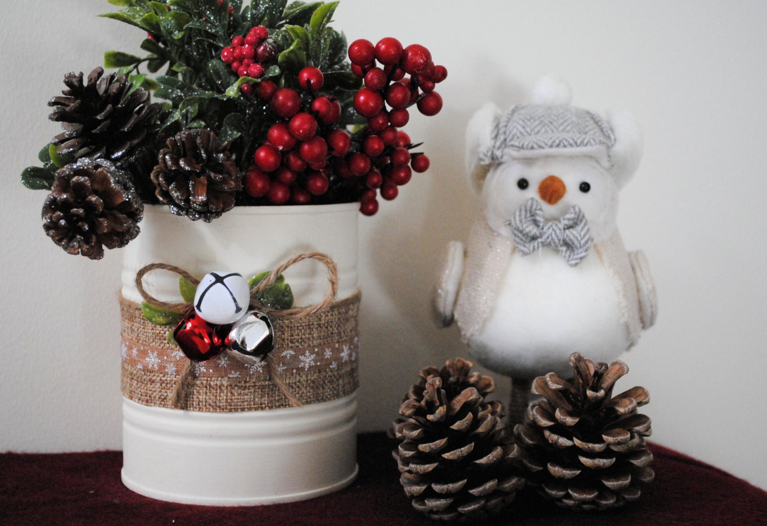 Christmas Cans Tin Cans Christmas Decor Christmas Cans Etsy