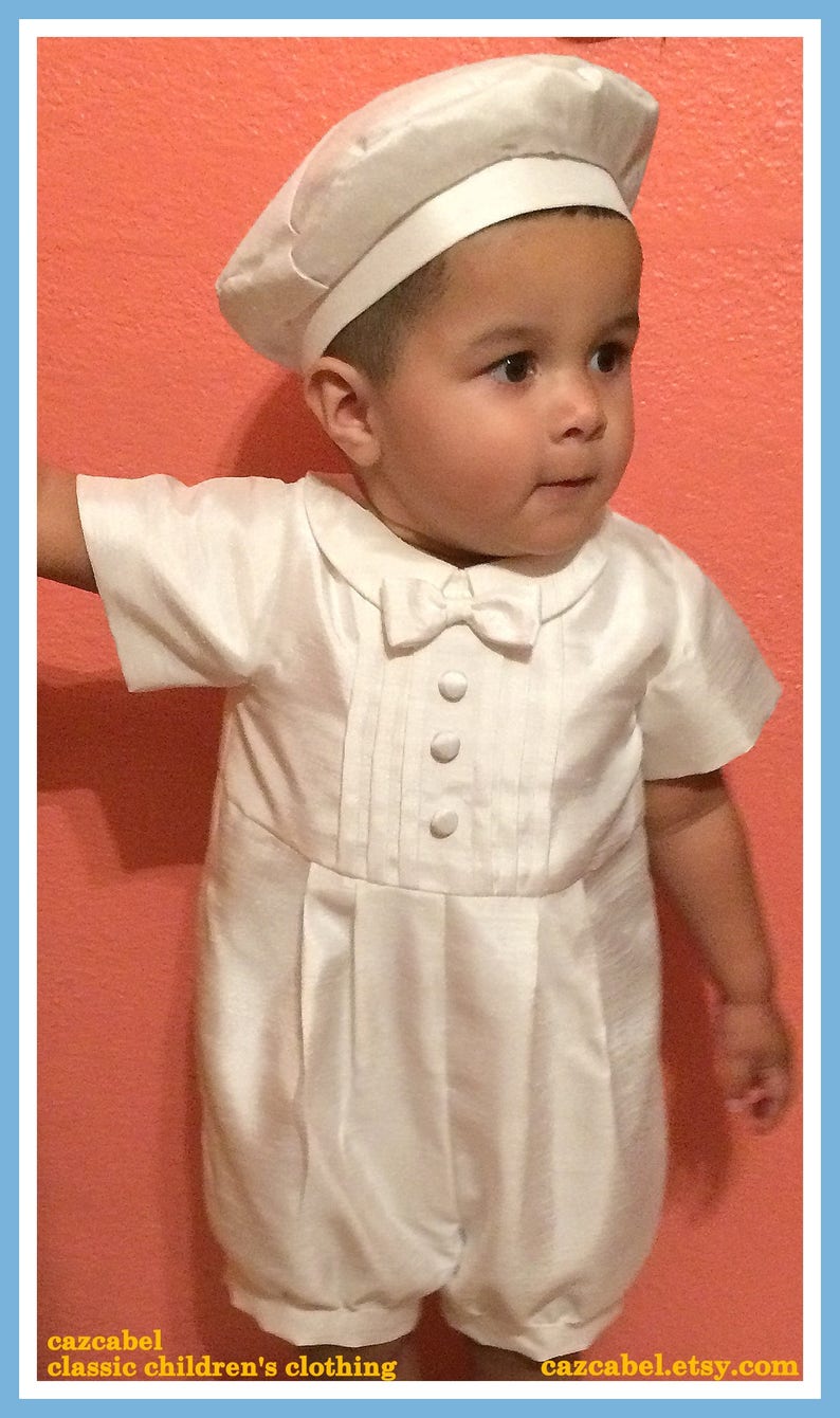 Baptism Outfit for Boys Baptism Romper Boys Christening Etsy