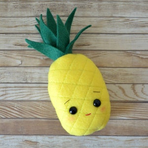 Small Pineapple Plush Pillow / doll size accent pillow /pineapple gift / small stuffed toy