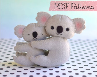 Felt Koala PDF Patterns And Tutorials / Felt Animal PDF Pattern