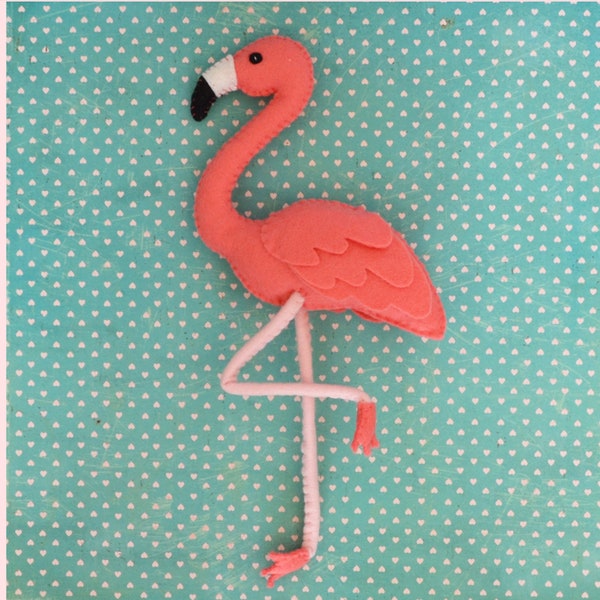 Felt Flamingo PDF Sewing Pattern And Tutorial / Stuffed Animal Digital Pattern