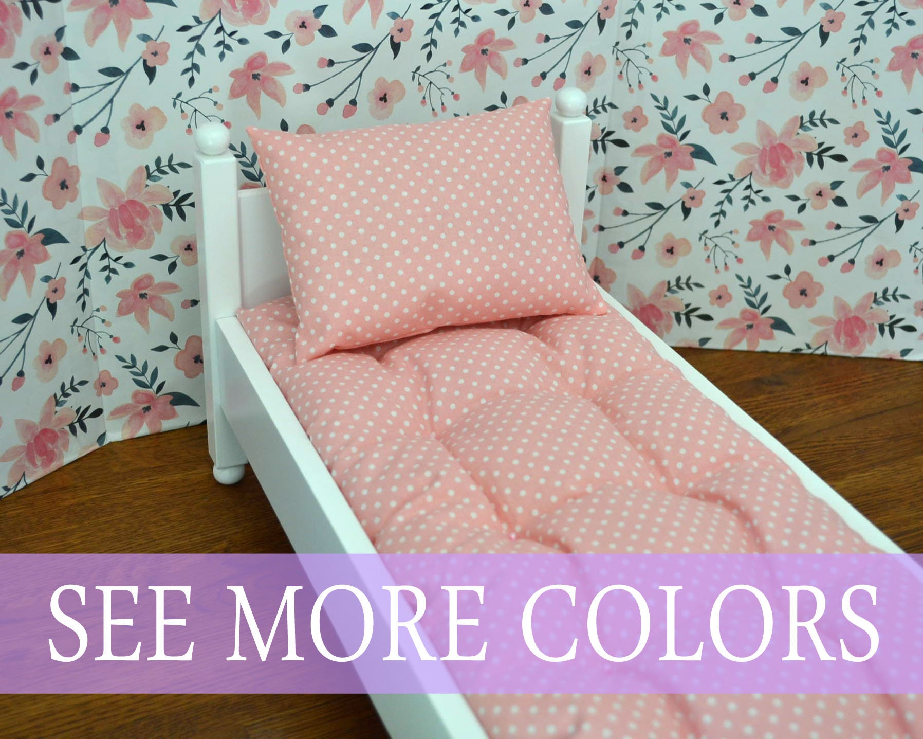 Polka Dots Custom Size Doll Bed Mattress And Pillow for American Girl…