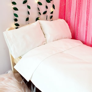 Custom Size Doll Sheets Set / Basic top sheet, pillow and pillowcase for 1/12, 1/6, 1/3 scale, 18", 12", 30cm doll