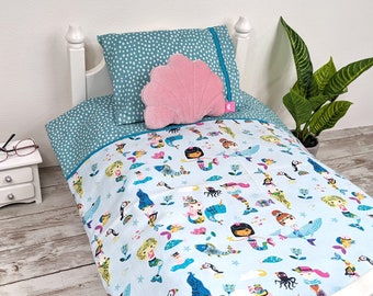 18 Inch Doll Bedding Set / Mermaid Design Doll Quilt