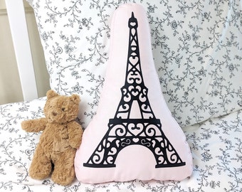 14 Inch Eiffel Tower Pillow / Paris Theme Home Decor / Eiffel Tower Cushion