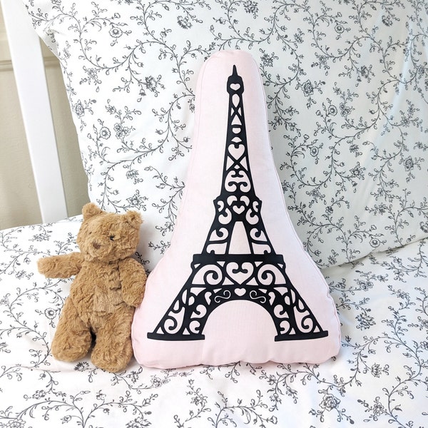 14 Inch Eiffel Tower Pillow / Paris Theme Home Decor / Eiffel Tower Cushion