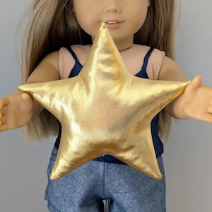 小さなゴールドスターアクセント枕 / ミニドールサイズのスター枕 / メタリックゴールドスターぬいぐるみ