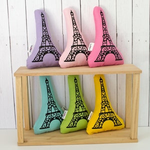 6 Eiffel Tower Silhouette Mini Pillow Doll size accent pillow Dollhouse decor image 1