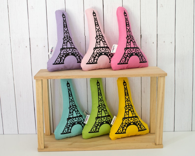 6 Eiffel Tower Silhouette Mini Pillow Doll size accent pillow Dollhouse decor image 1