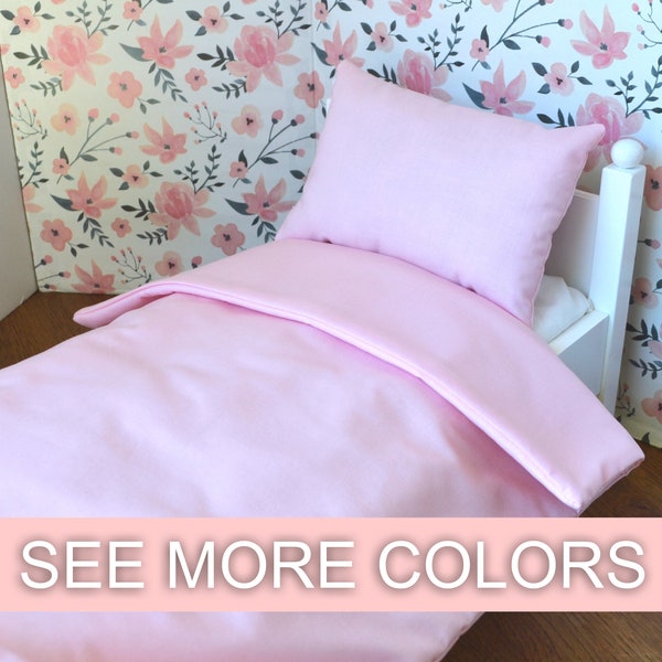 Solid Color Basic Doll Bedding Set / Custom Size Doll Blanket And Pillow