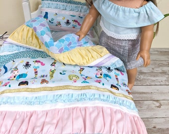 18 Inch Doll Bedding Set / Mermaid Design