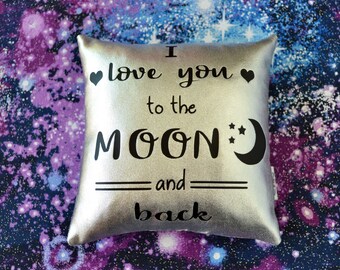 I Love You To The Moon And Back Doll Size Pillow - Accent pillow for an 18 inch doll bedding