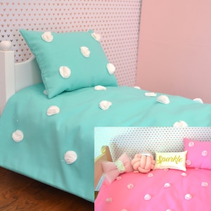 Textured Dots 18 Inch Doll Bedding Set / Custom Doll Quilt Set / You Pick Color