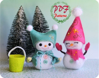 PDF Pattern, Snowman / Felt Snowman Pattern