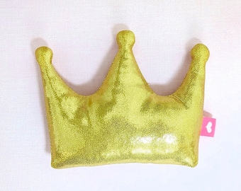 Mini Gold Crown Pillow / doll house accessory / princess party favor