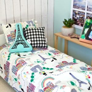 6 Eiffel Tower Silhouette Mini Pillow Doll size accent pillow Dollhouse decor image 5