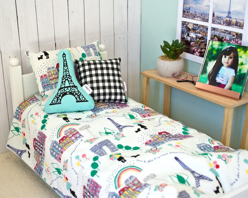 6 Eiffel Tower Silhouette Mini Pillow Doll size accent pillow Dollhouse decor image 5
